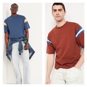 Old Navy Heavyweight Football-Style T-Shirts Red and Blue Size Large